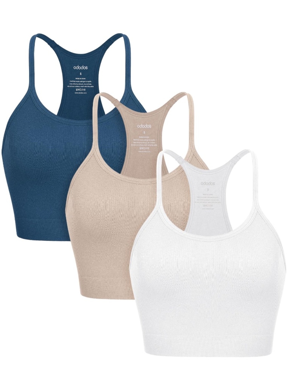 3-Pack Seamless Racerback Sports Bra Small